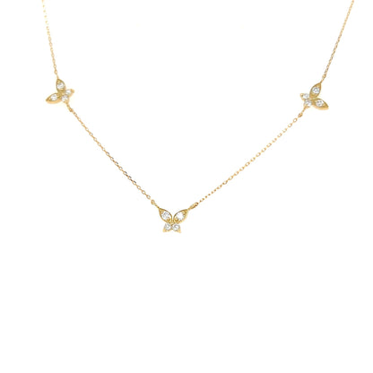 Trio Butterfly Necklace 0.24ct - JMW Jewelry Wholesale