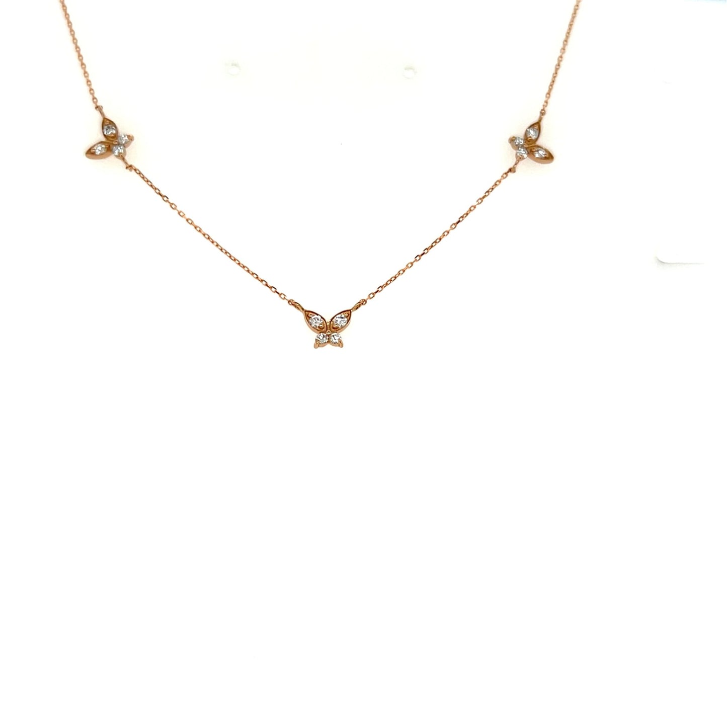 Trio Butterfly Necklace 0.24ct - JMW Jewelry Wholesale