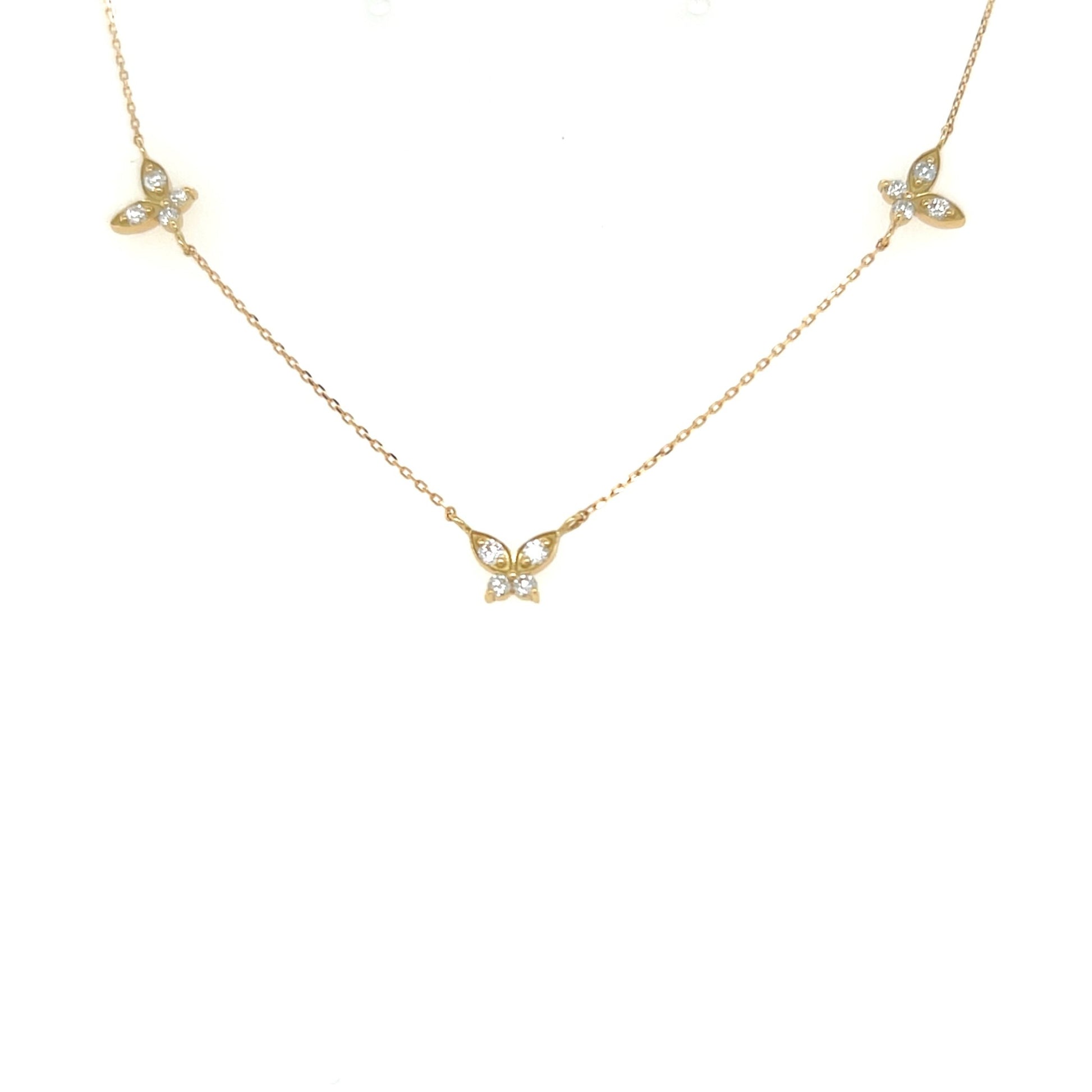 Trio Butterfly Necklace 0.24ct - JMW Jewelry Wholesale