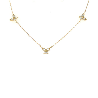 Trio Butterfly Necklace 0.24ct - JMW Jewelry Wholesale