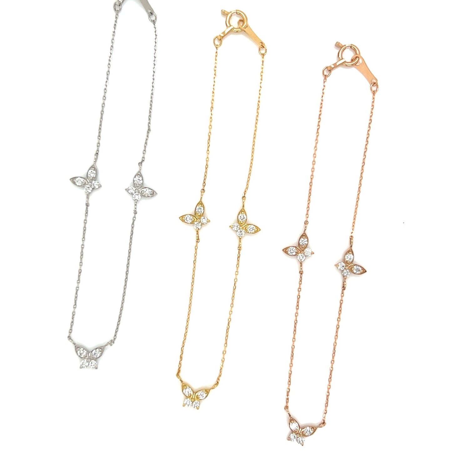 Triple Butterfly Bracelet 0.24ct - JMW Jewelry Wholesale
