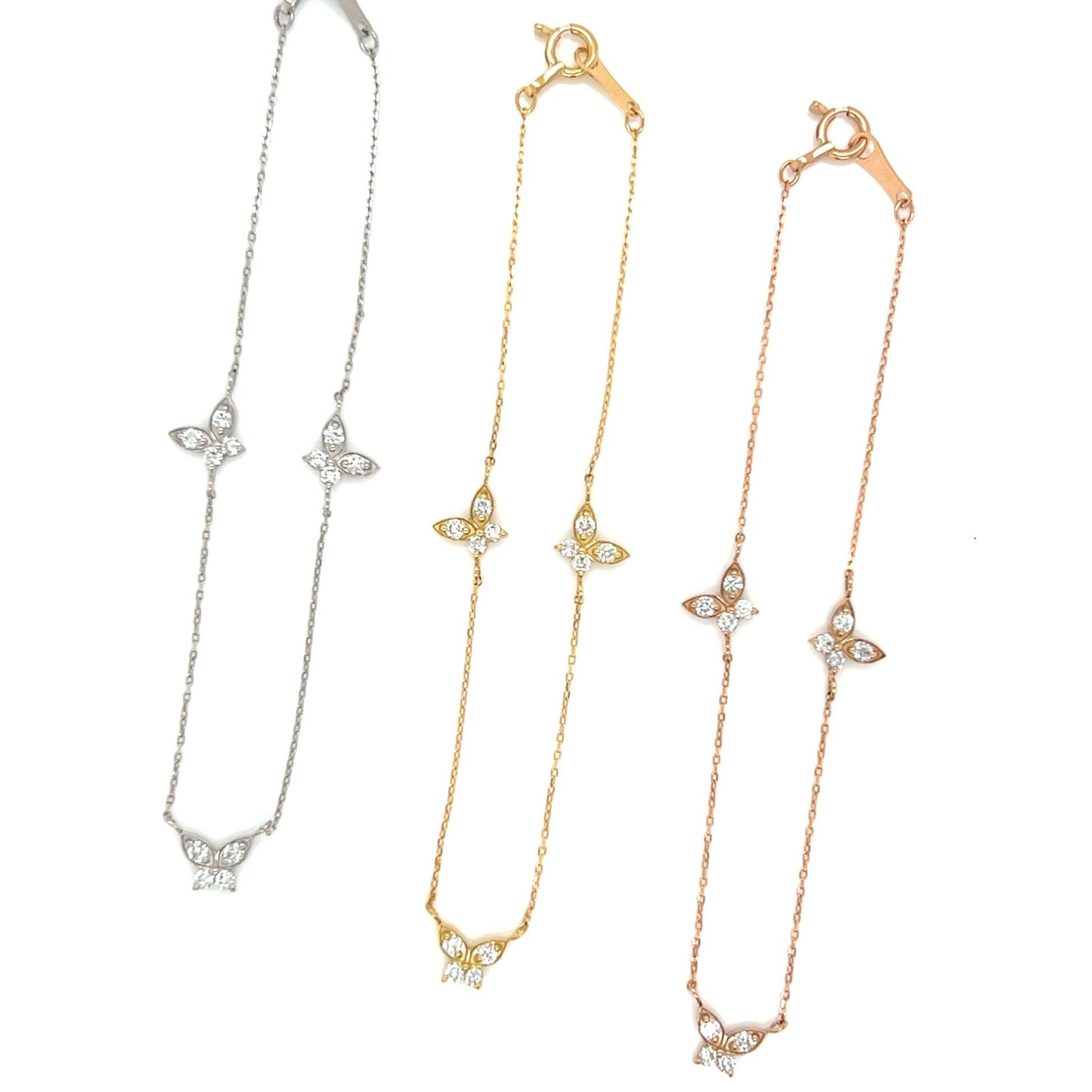 Triple Butterfly Bracelet 0.24ct - JMW Jewelry Wholesale