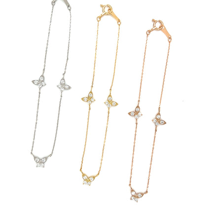 Triple Butterfly Bracelet 0.24ct - JMW Jewelry Wholesale