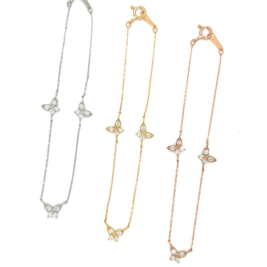 Triple Butterfly Bracelet 0.24ct - JMW Jewelry Wholesale