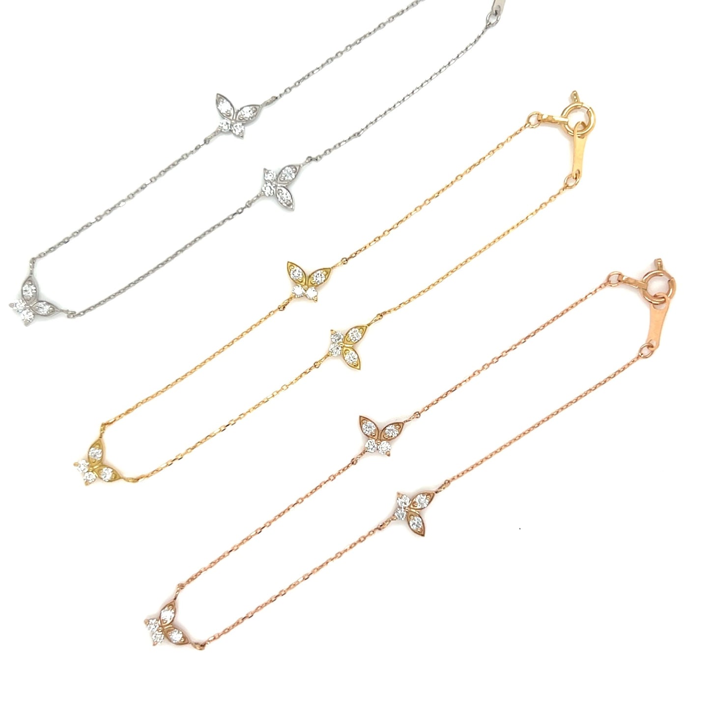 Triple Butterfly Bracelet 0.24ct - JMW Jewelry Wholesale