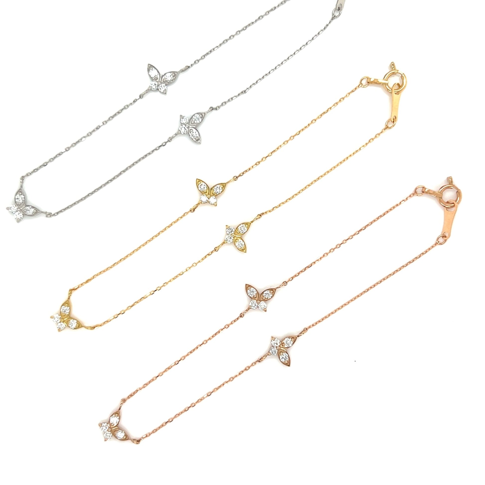 Triple Butterfly Bracelet 0.24ct - JMW Jewelry Wholesale