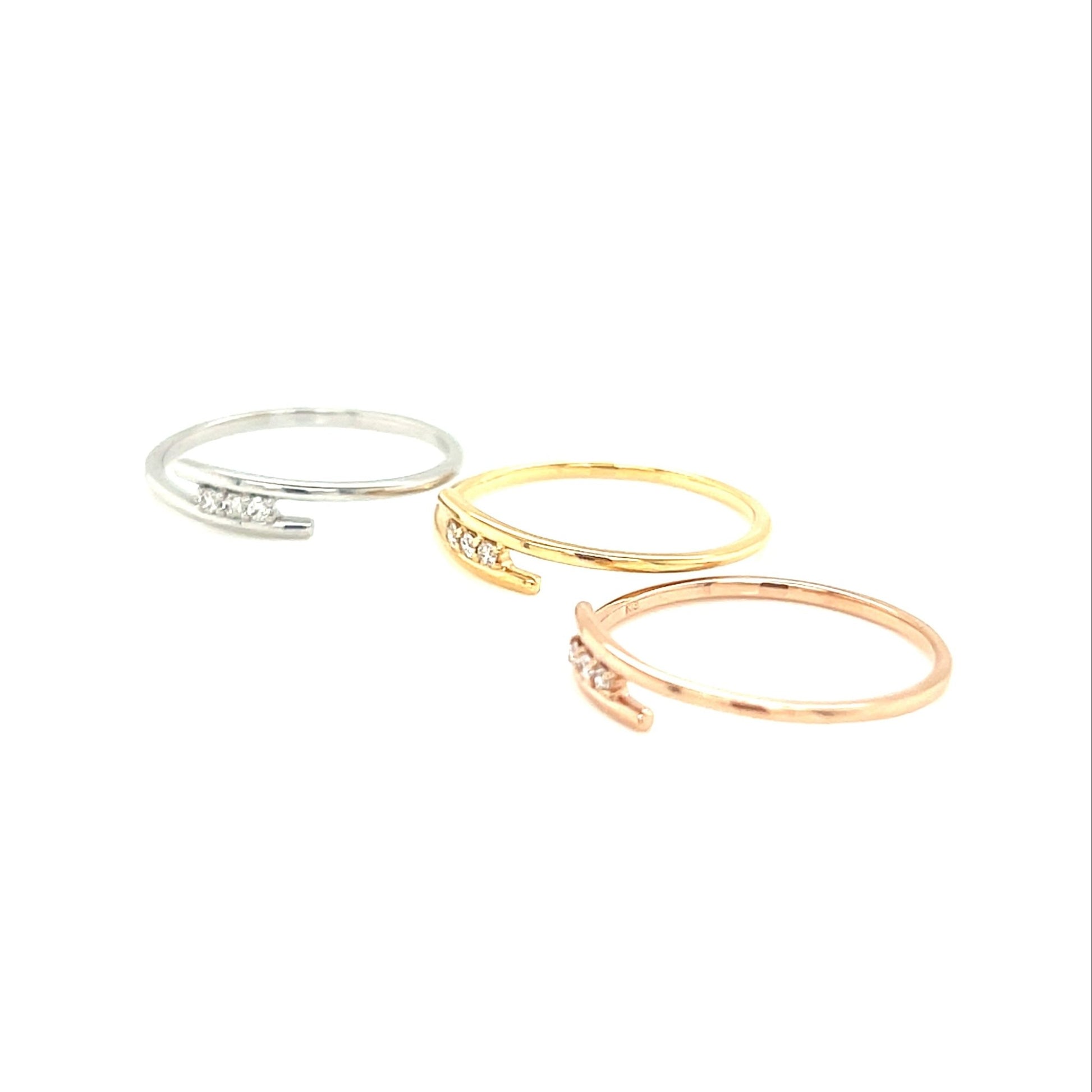 Triple Dia Line Ring 0.03ct - JMW Jewelry Wholesale