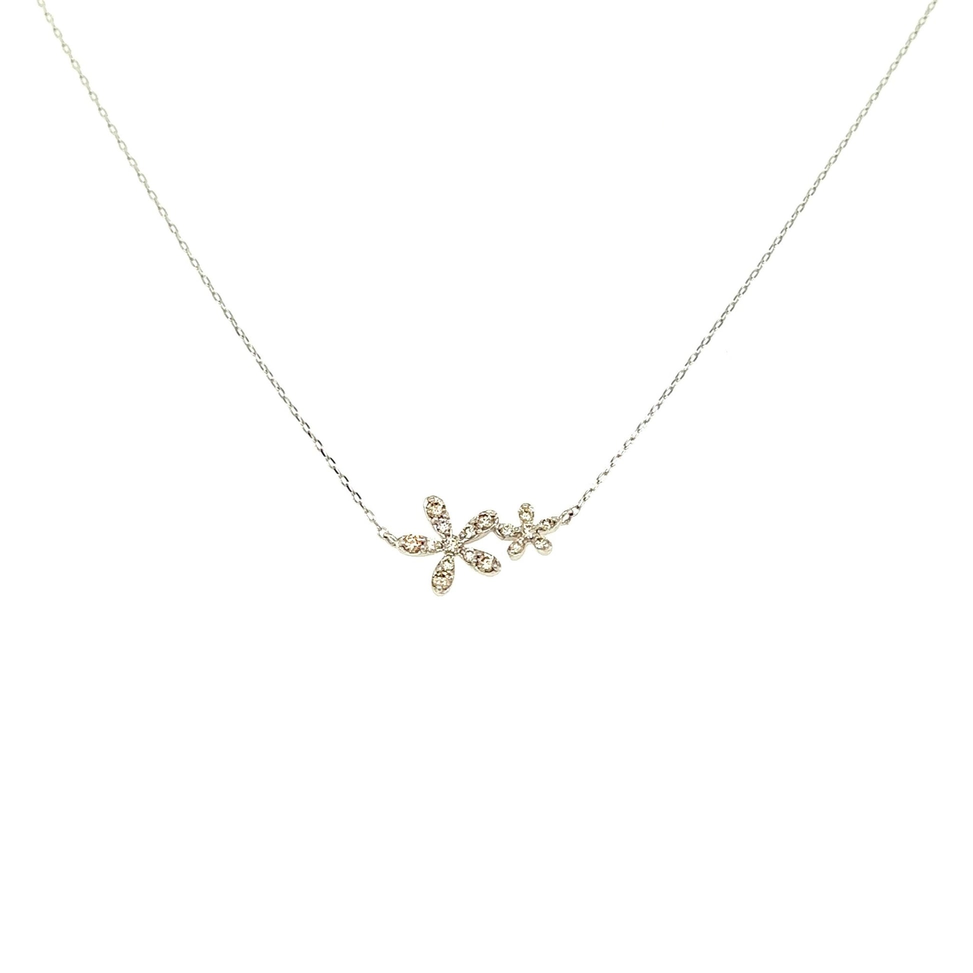 Twins Flower Necklace 0.1ct - JMW Jewelry Wholesale