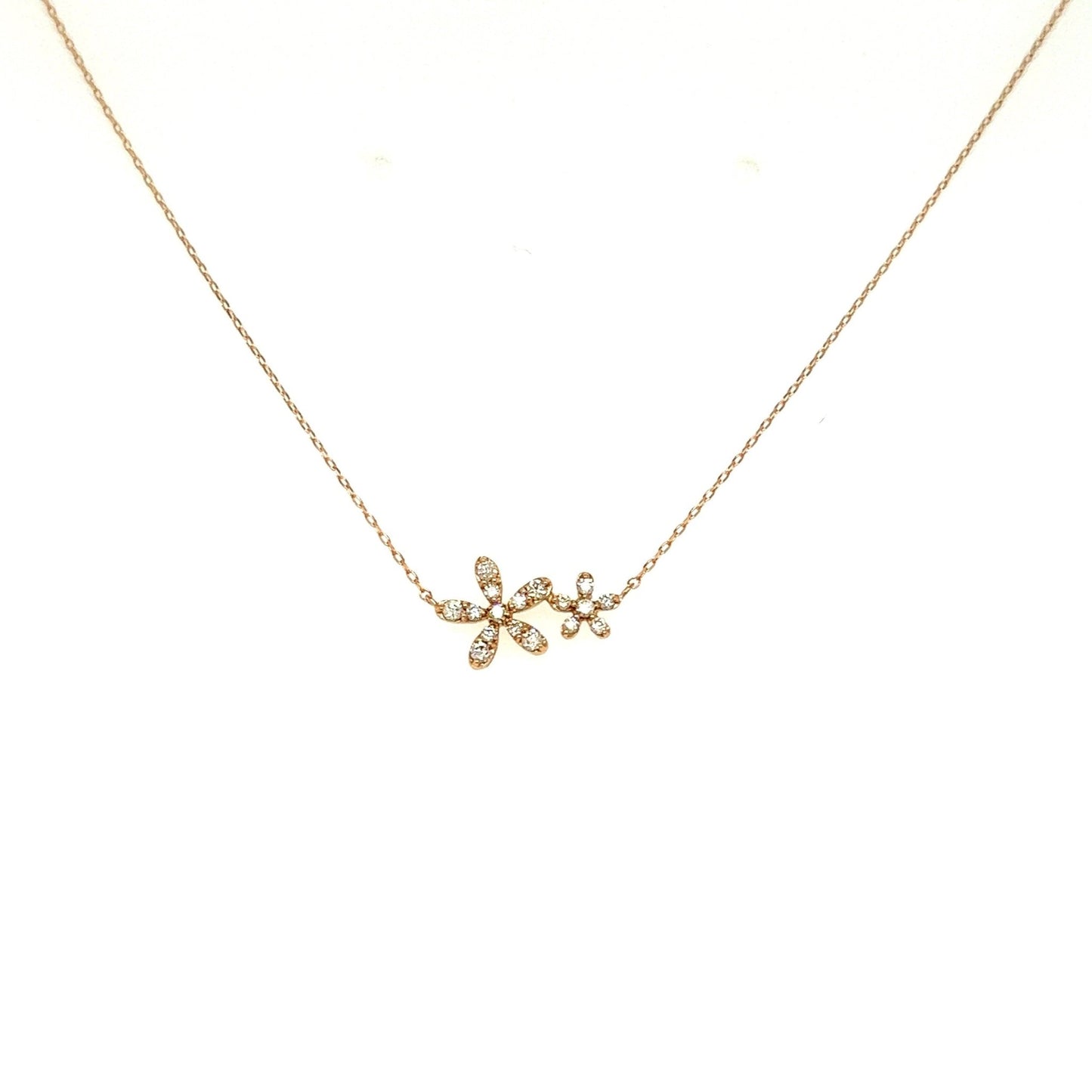 Twins Flower Necklace 0.1ct - JMW Jewelry Wholesale