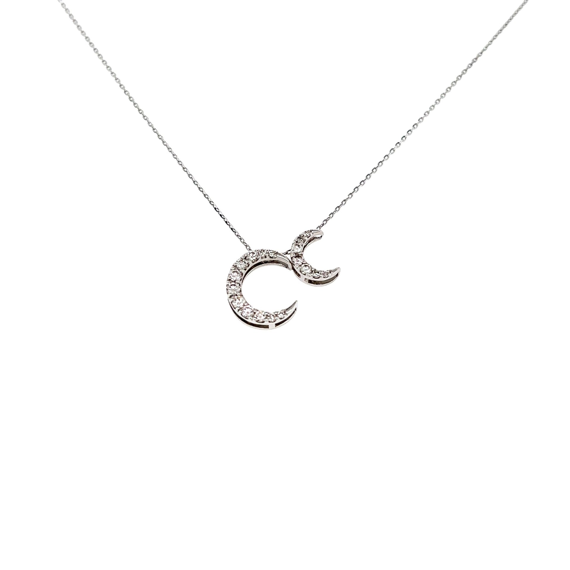 Twins Moon Necklace 0.3ct - JMW Jewelry Wholesale