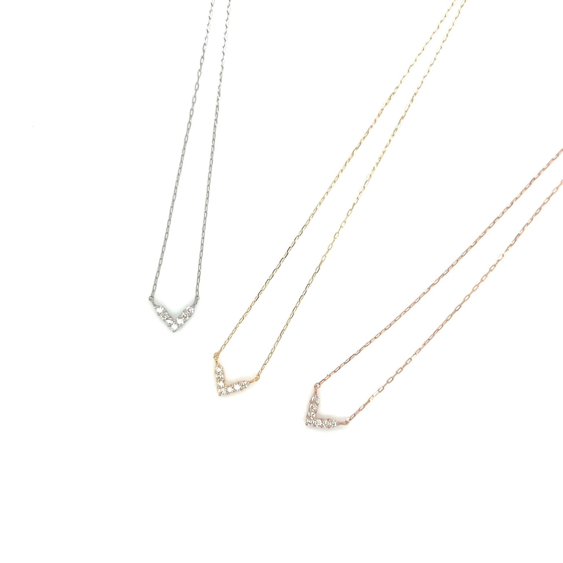 V shape Necklace 0.04ct - JMW Jewelry Wholesale