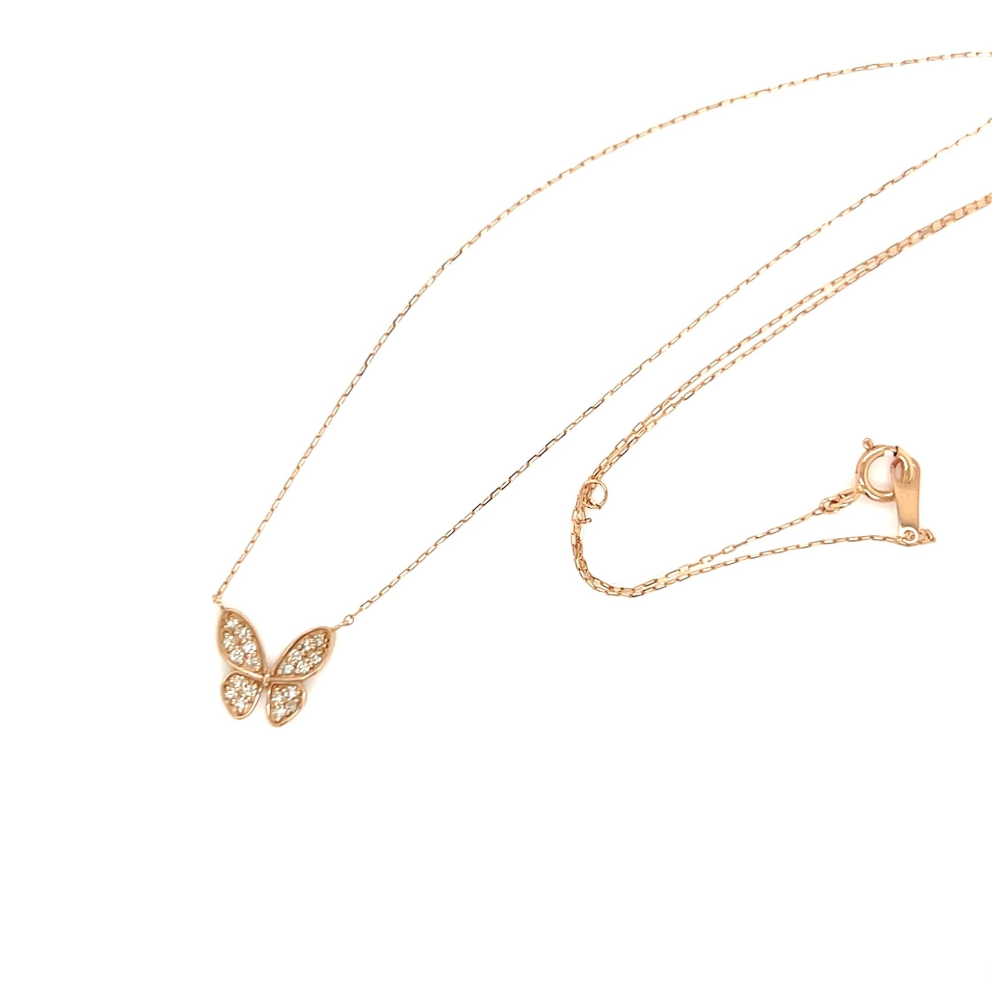 Whole Dia 3D Butterfly Necklace 0.1ct - JMW Jewelry Wholesale