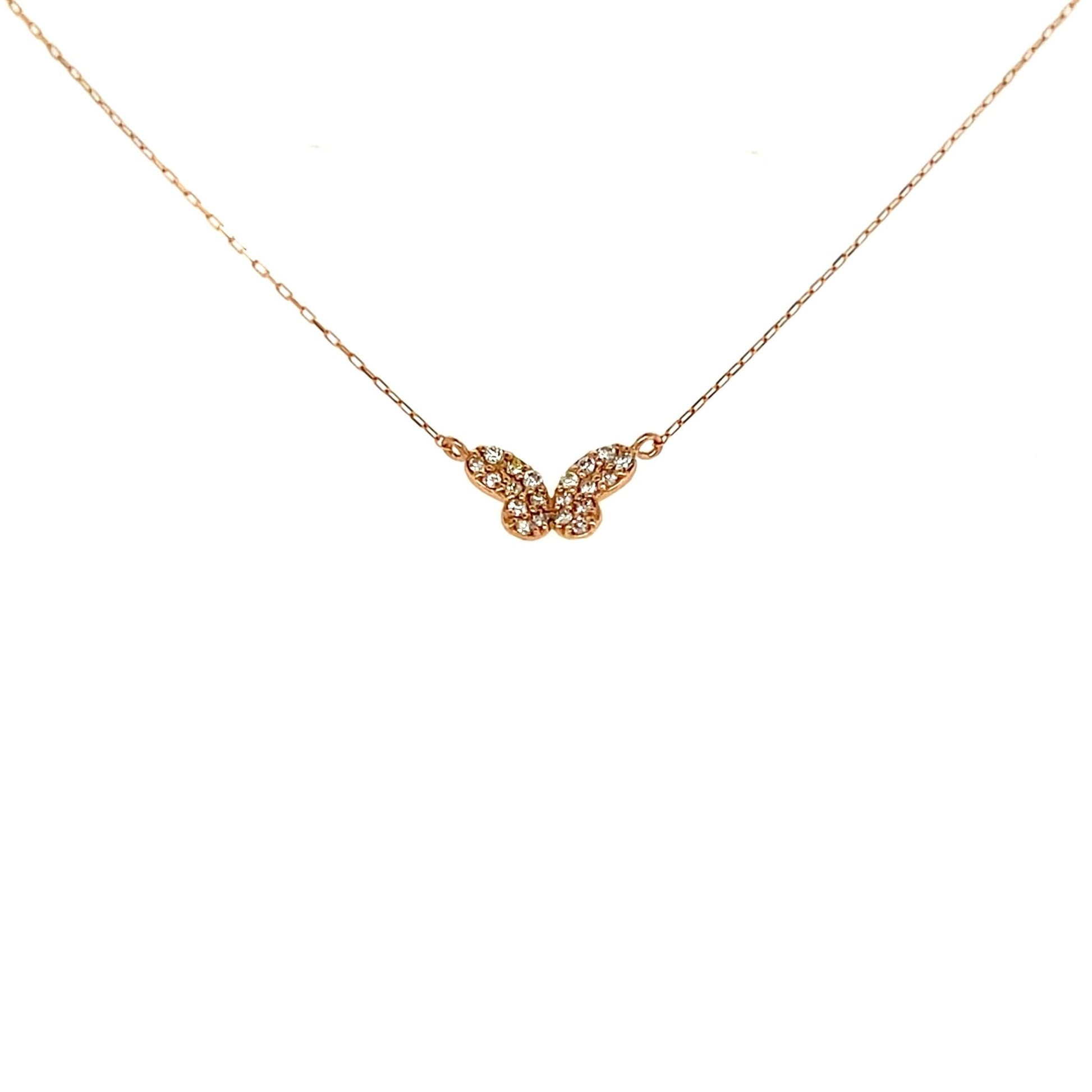 Whole Dia Butterfly Necklace 0.1ct - JMW Jewelry Wholesale