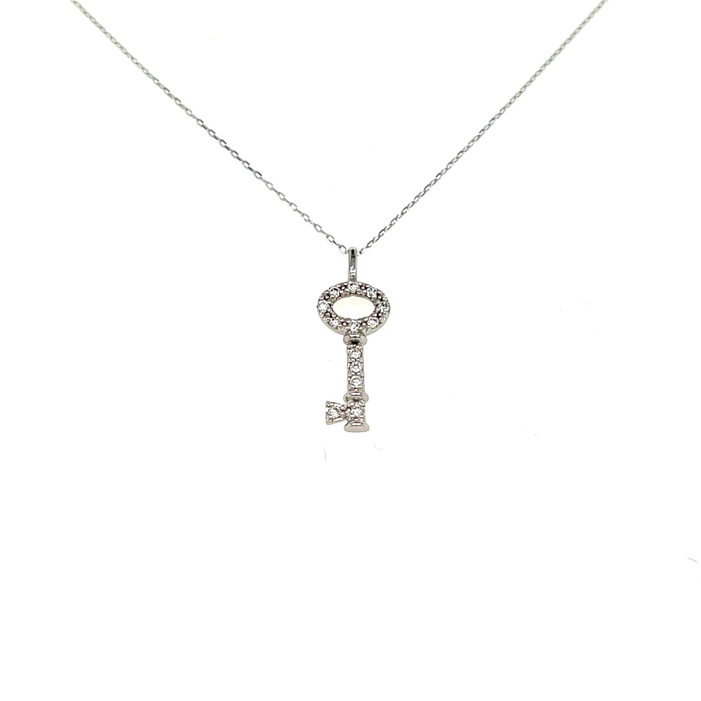 Whole Dia Key Necklace 0.08ct - JMW Jewelry Wholesale