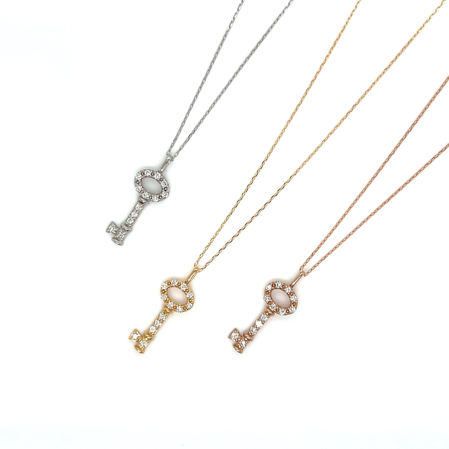 Whole Dia Key Necklace 0.08ct - JMW Jewelry Wholesale