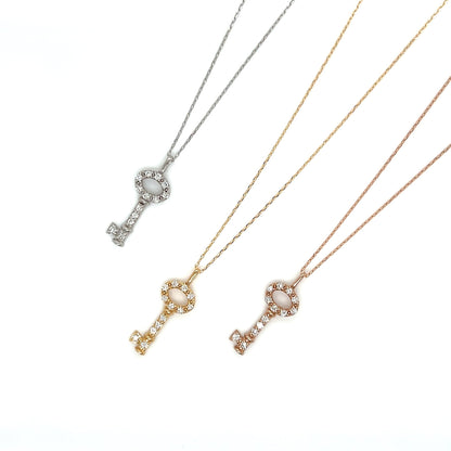 Whole Dia Key Necklace 0.08ct - JMW Jewelry Wholesale