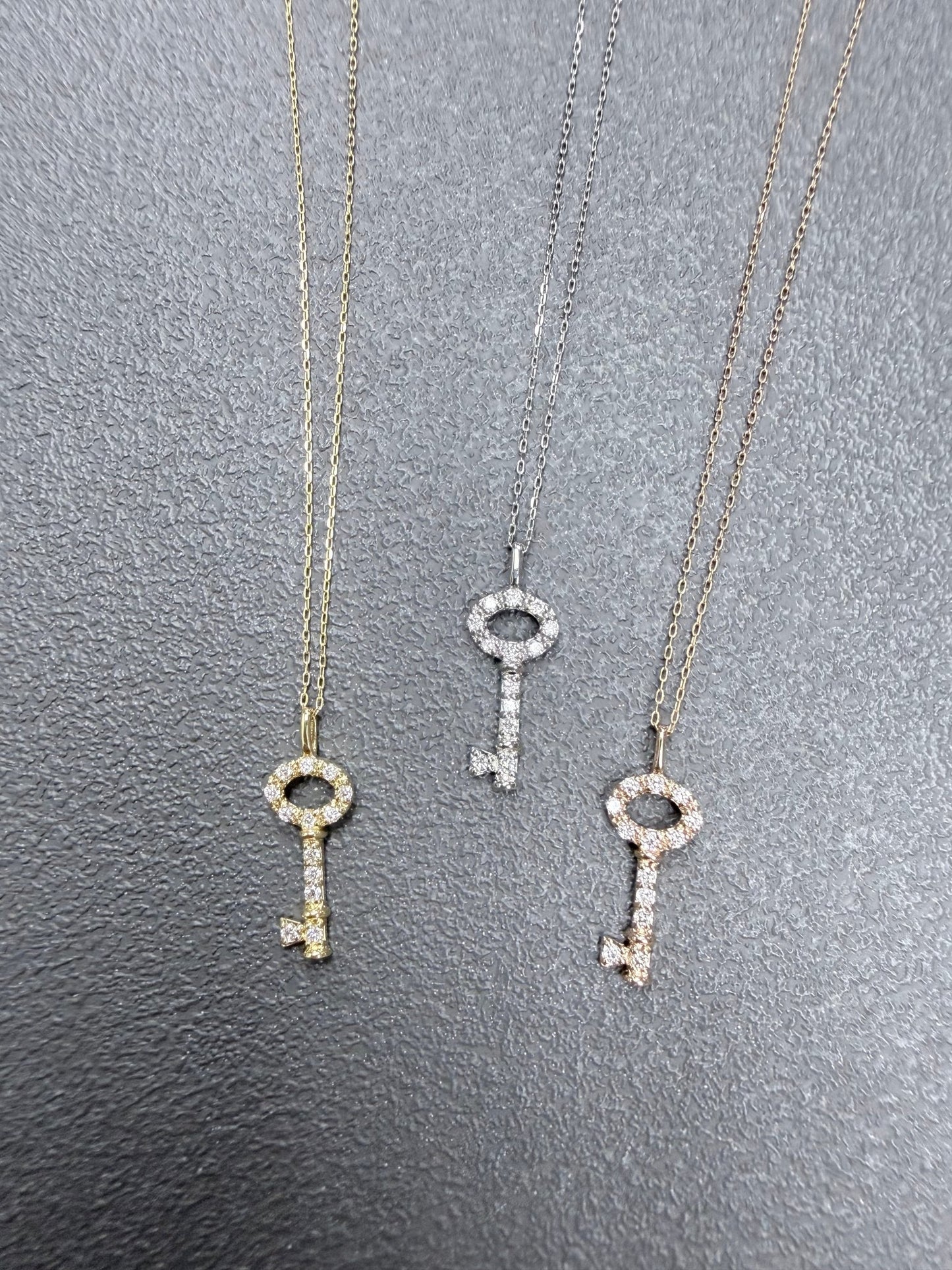 Whole Dia Key Necklace 0.08ct - JMW Jewelry Wholesale