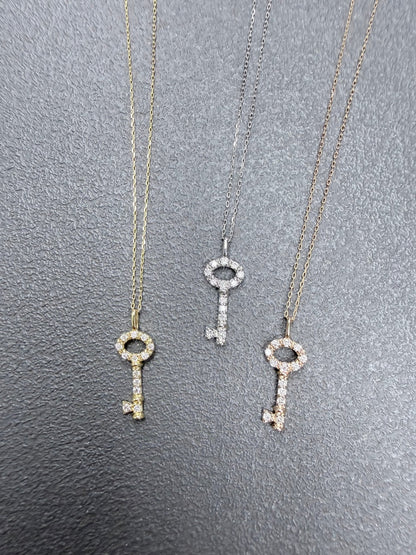 Whole Dia Key Necklace 0.08ct - JMW Jewelry Wholesale