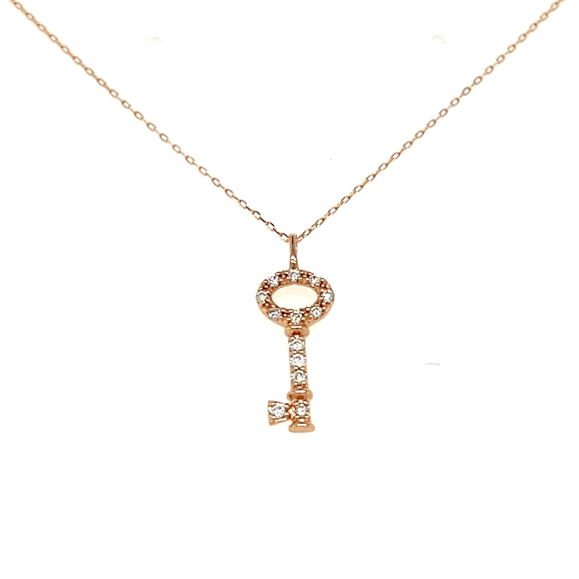 Whole Dia Key Necklace 0.08ct - JMW Jewelry Wholesale