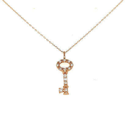 Whole Dia Key Necklace 0.08ct - JMW Jewelry Wholesale