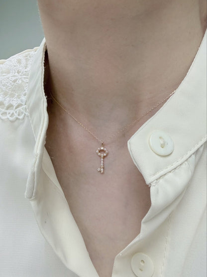 Whole Dia Key Necklace 0.08ct - JMW Jewelry Wholesale