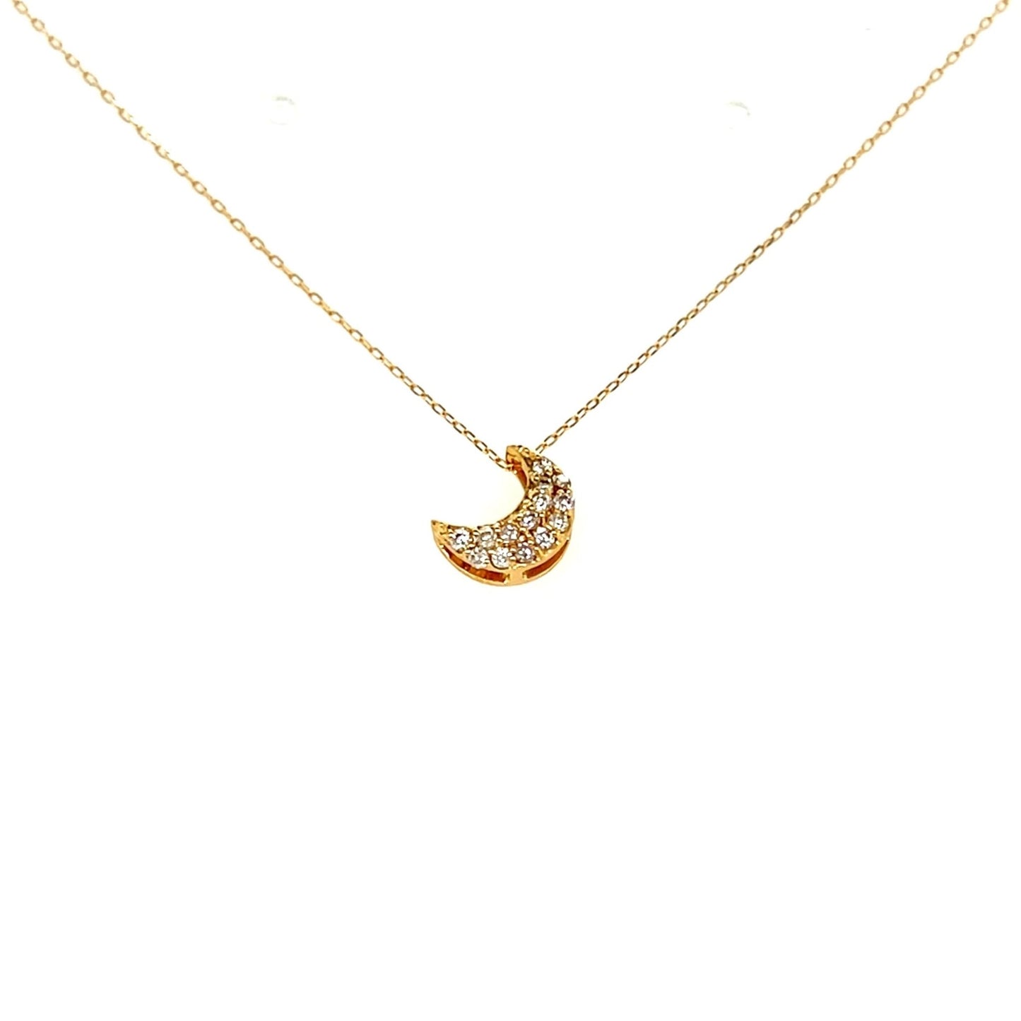 Whole Dia Little Moon Necklace 0.08ct - JMW Jewelry Wholesale