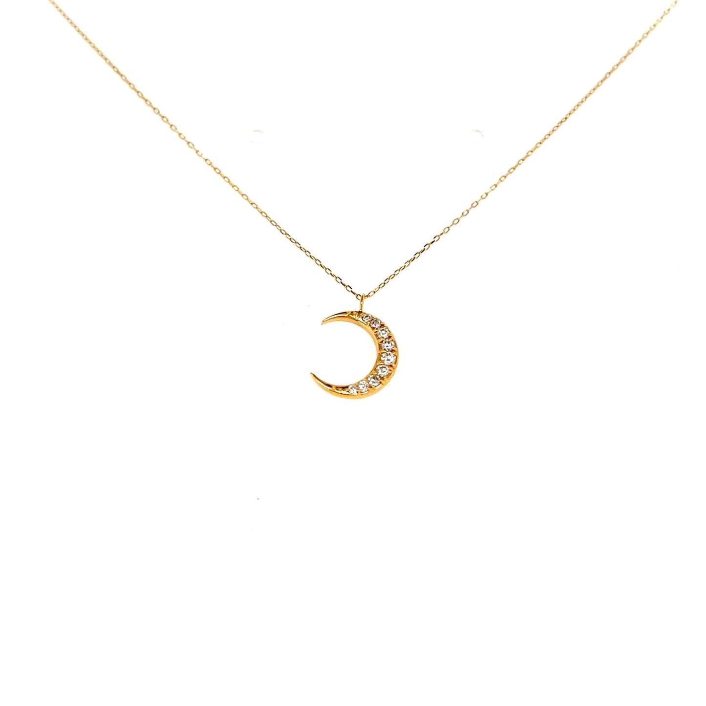 Whole Dia Moon Necklace 0.08ct - JMW Jewelry Wholesale