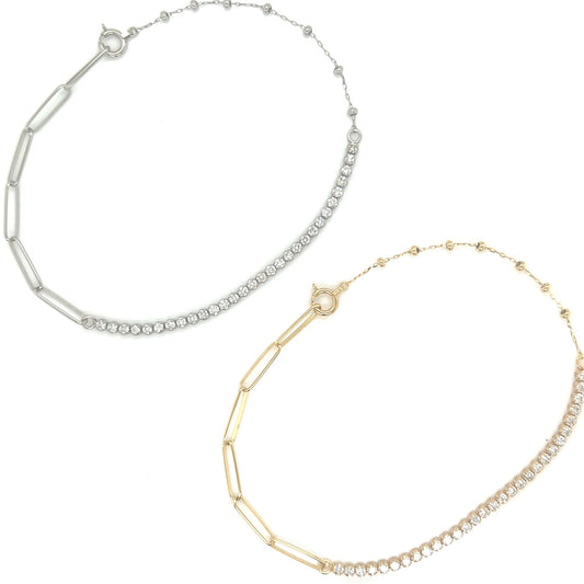 Wide Paperclip Row Bracelet 0.65ct - JMW Jewelry Wholesale