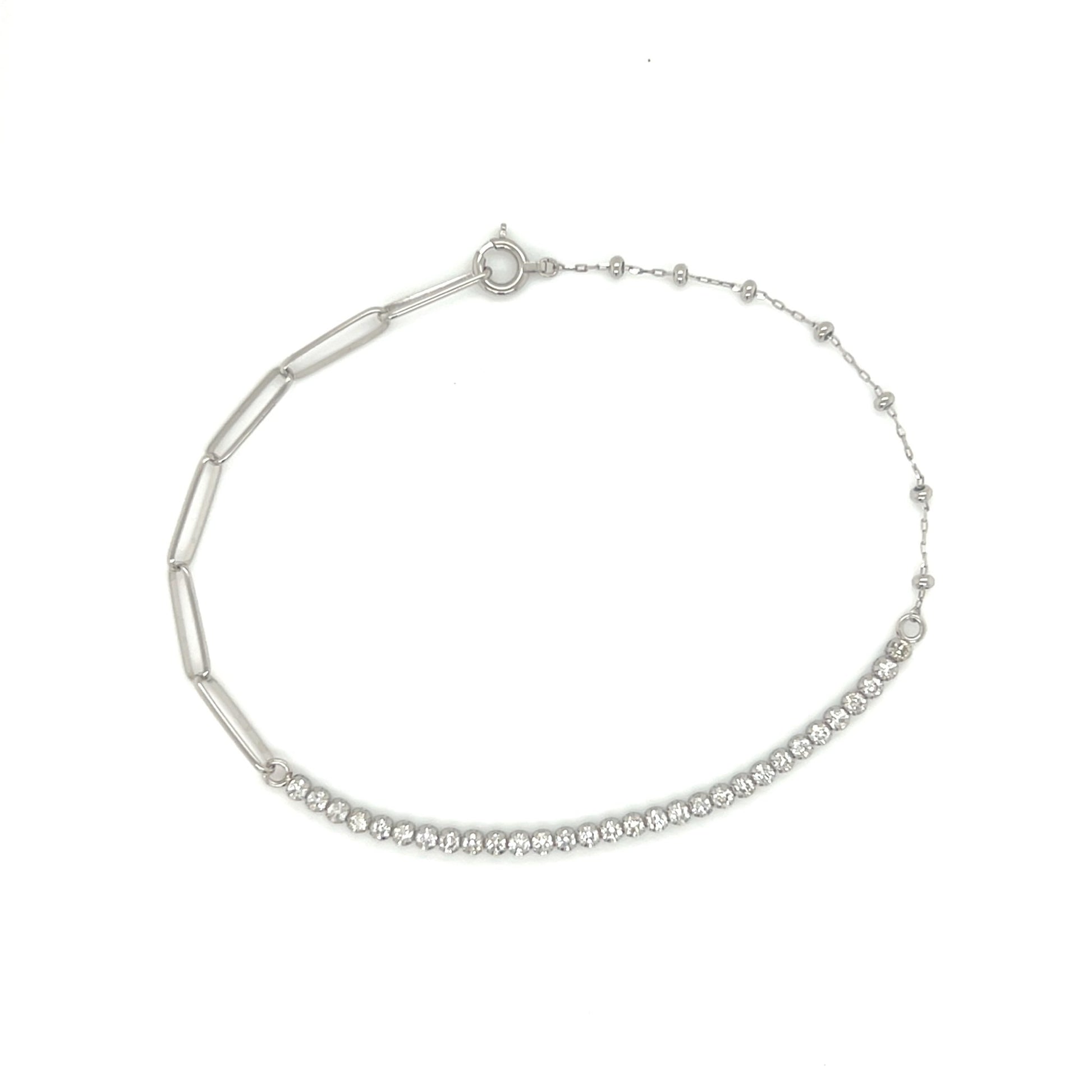 Wide Paperclip Row Bracelet 0.65ct - JMW Jewelry Wholesale
