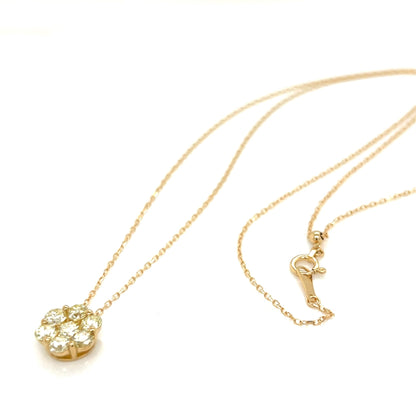 Yellow Dia 7 Dia Flower Necklace 1ct - JMW Jewelry Wholesale