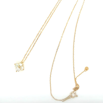 Yellow Dia Four Petal Flower Necklace 0.5ct - JMW Jewelry Wholesale
