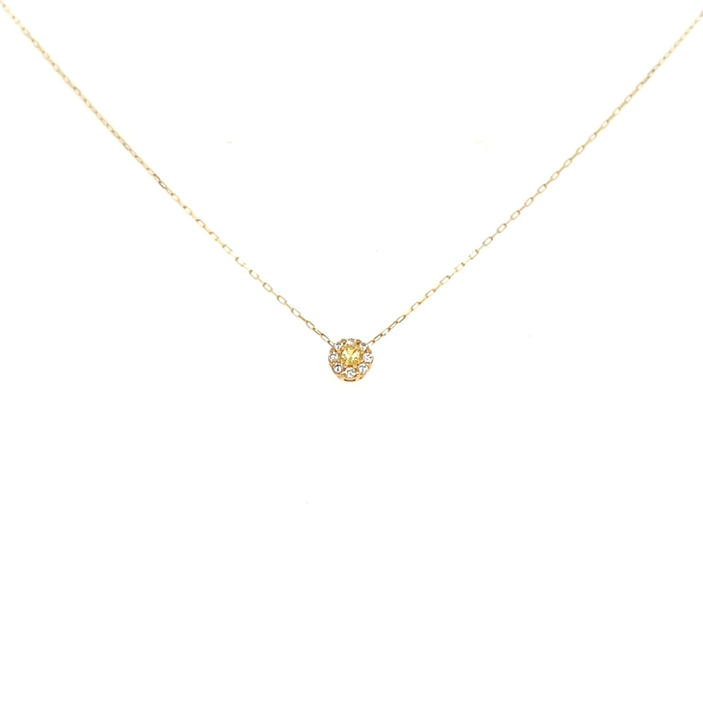Yellow Sapphire Round Flower Necklace 0.02/0.04ct - JMW Jewelry Wholesale