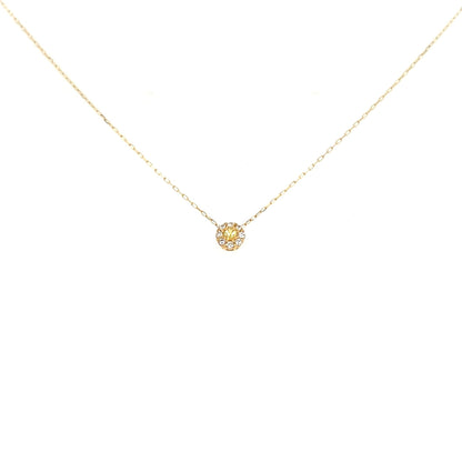 Yellow Sapphire Round Flower Necklace 0.02/0.04ct - JMW Jewelry Wholesale