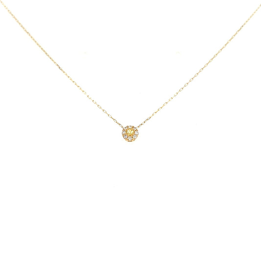 Yellow Sapphire Round Flower Necklace 0.02/0.04ct - JMW Jewelry Wholesale