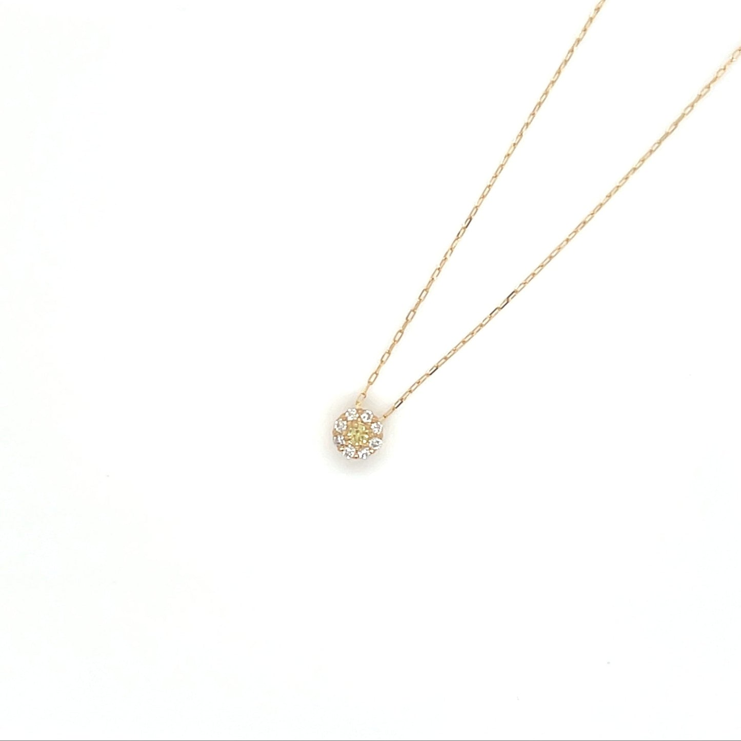 Yellow Sapphire Round Flower Necklace 0.02/0.04ct - JMW Jewelry Wholesale