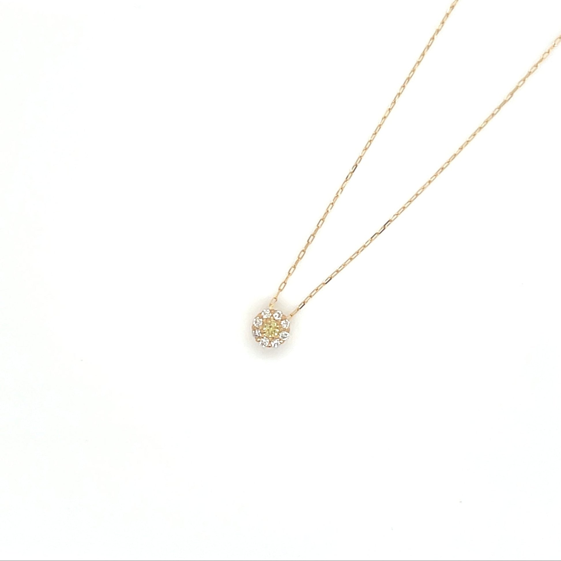 Yellow Sapphire Round Flower Necklace 0.02/0.04ct - JMW Jewelry Wholesale