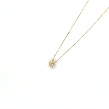 Yellow Sapphire Round Flower Necklace 0.02/0.04ct - JMW Jewelry Wholesale