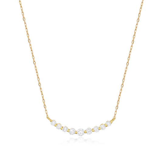 9 Dia Smile Necklace 0.2ct