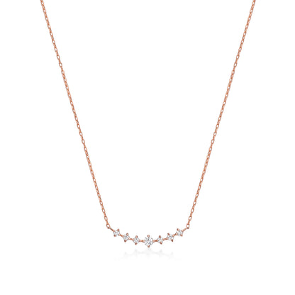 HC 7 Dia Rhombus Smile Necklace 0.15ct