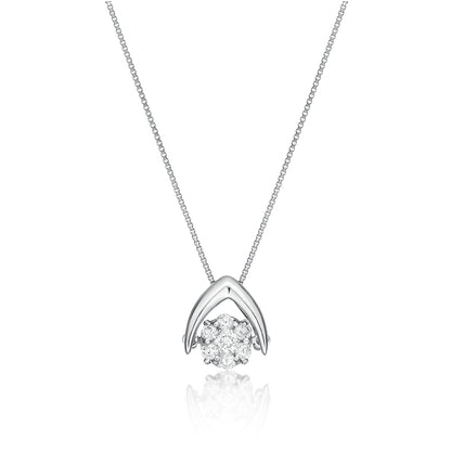 HC DS 7Dia Bridge Necklace 0.1ct