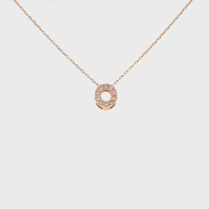 Initial O Necklace 0.07ct