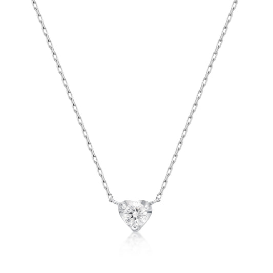 Single Dia Heart Necklace 0.08ct