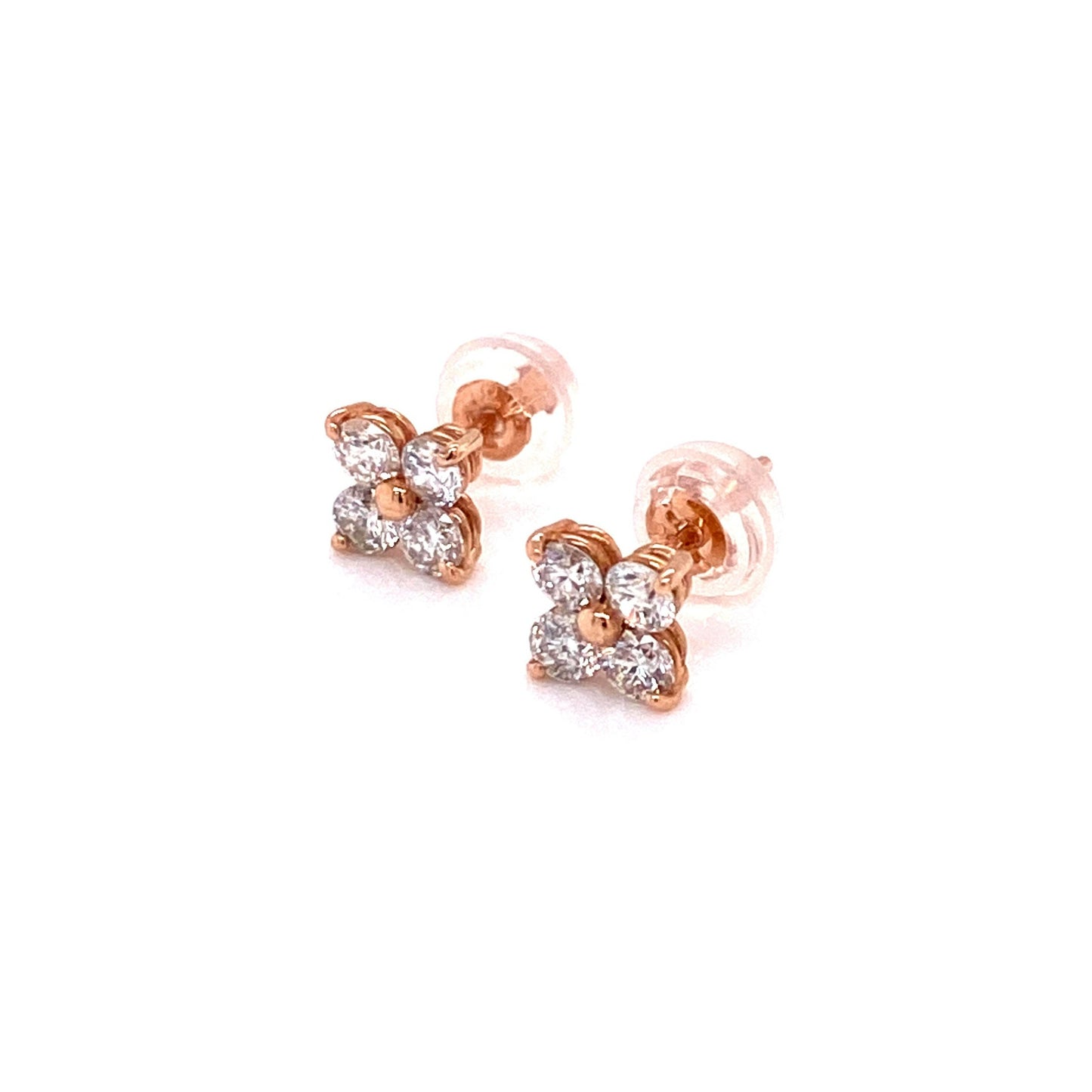 Four petals Flower earrings 0.5ct