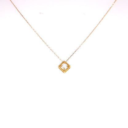 Rhombus Birthstone Necklace (Jun - Moonstone)