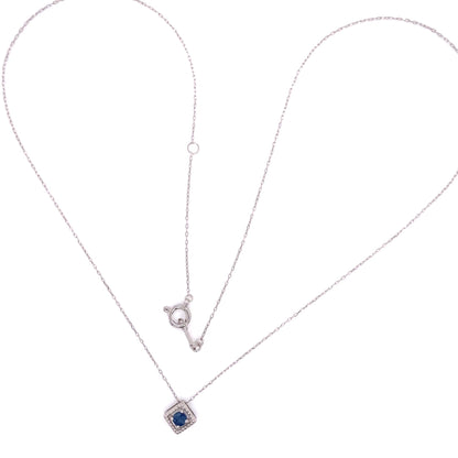 Rhombus Birthstone Necklace (Sep - Sapphire)