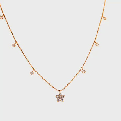 Station Star Necklace 0.1/0.2ct