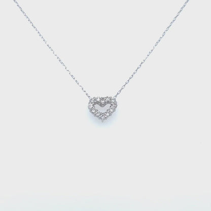 Hollow Heart Necklace 0.1ct