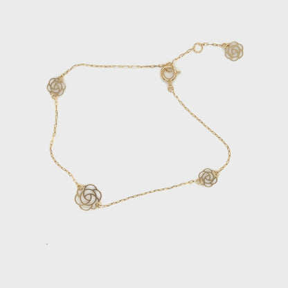 Gold Hollow Flower Bracelet