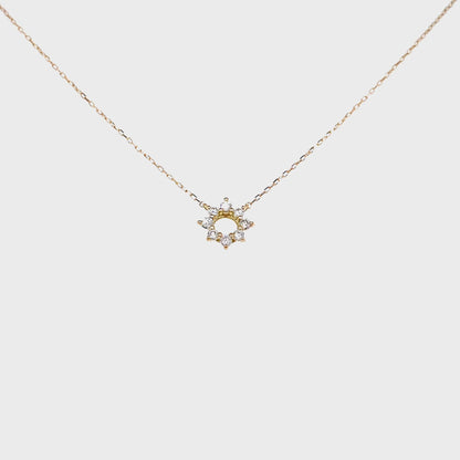 Hollow Sunflower Necklace 0.1ct