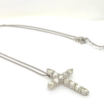 11Dia Cross Necklace 2ct